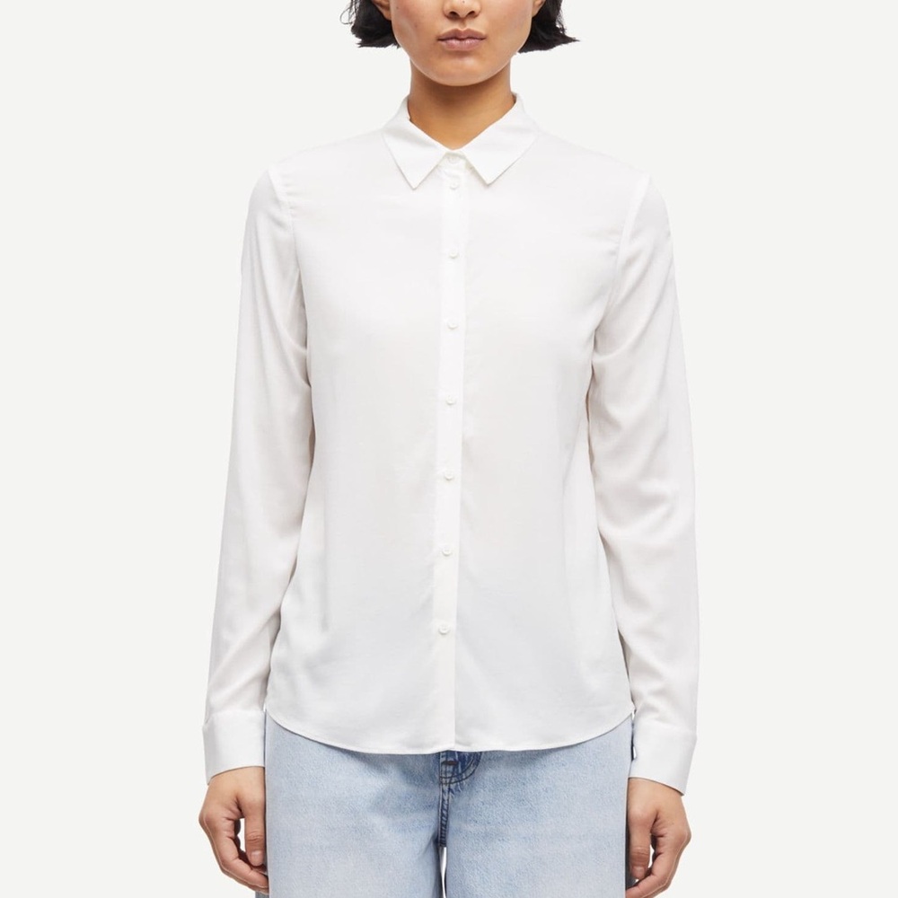 Samsoe Samsoe White Milly Button Up Shirt
